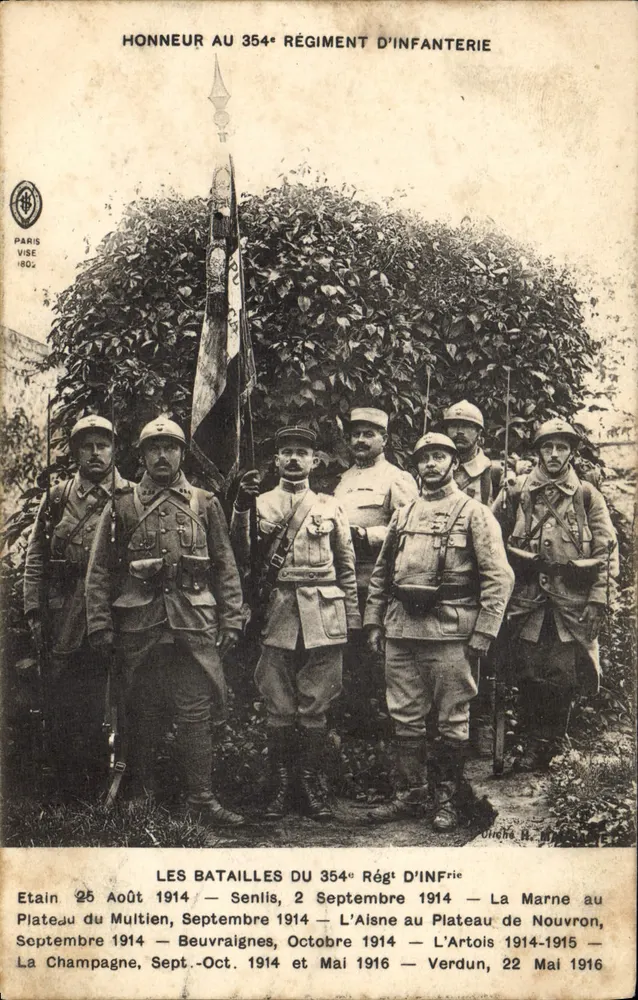 Ehren der 354. Infanterieregiment — Verlag D. A. Longuet, Paris - Vorderseite