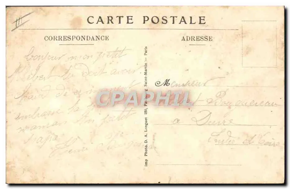 Ehren der 354. Infanterieregiment — Verlag D. A. Longuet, Paris - Rückseite