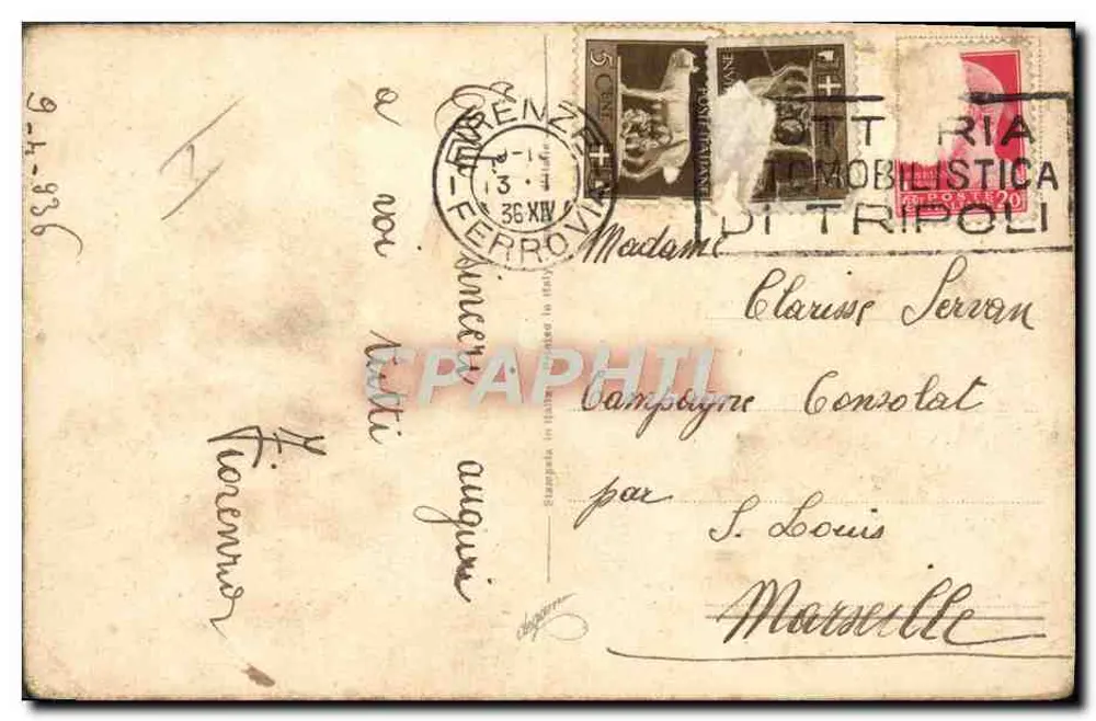 Familie im Auto — OsterSzene — Verlag Hannes Peterken, n° 1023 - Rückseite
