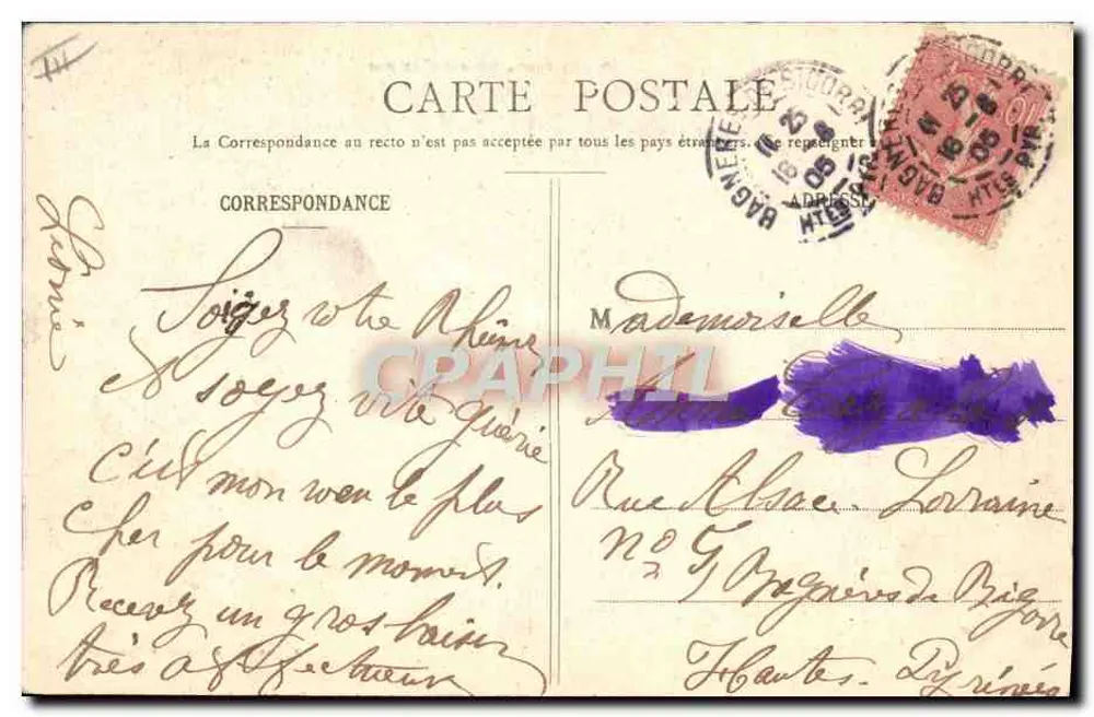 Pirineus, Velhos Trajes — Sajous, editor, em Bagnères-de-Bigorre - Verso
