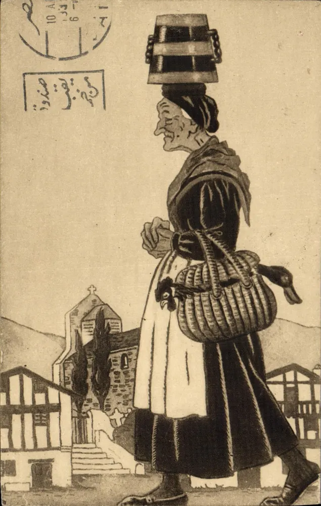 Pays Basque — Dia de Caminhada — Héliogravure Marcel Delhays, n° 322 - Frente