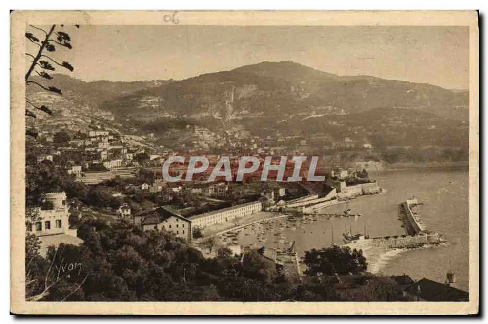 Villefranche-sur-Mer — vista do porto e da montanha — Edição d'Art Yvon, n° 06 - Frente