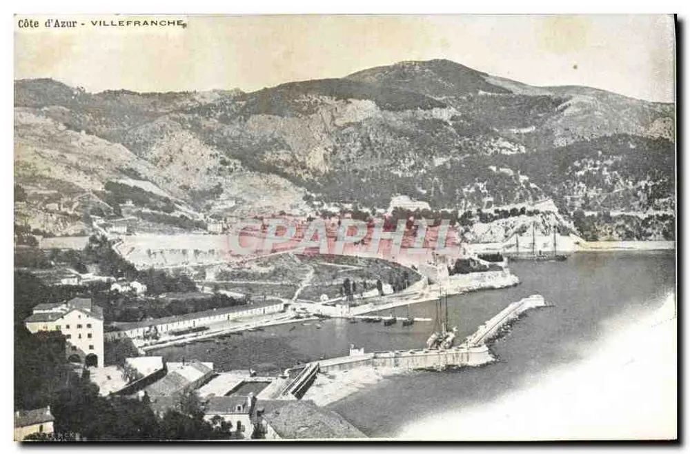 Côte d'Azur - Villefranche — Ansicht des Hafens und Hügeln — Verlag unbekannt - Vorderseite