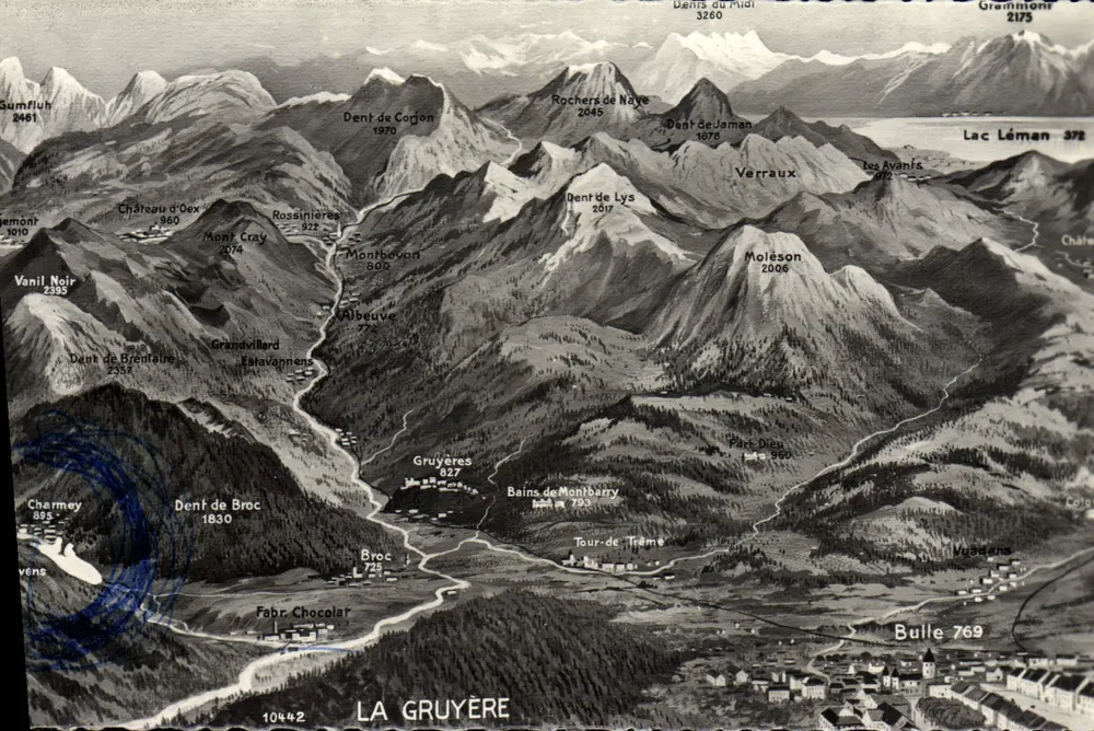 La Gruyère — vista panorâmica das montanhas — Edição PERROCHET - Frente