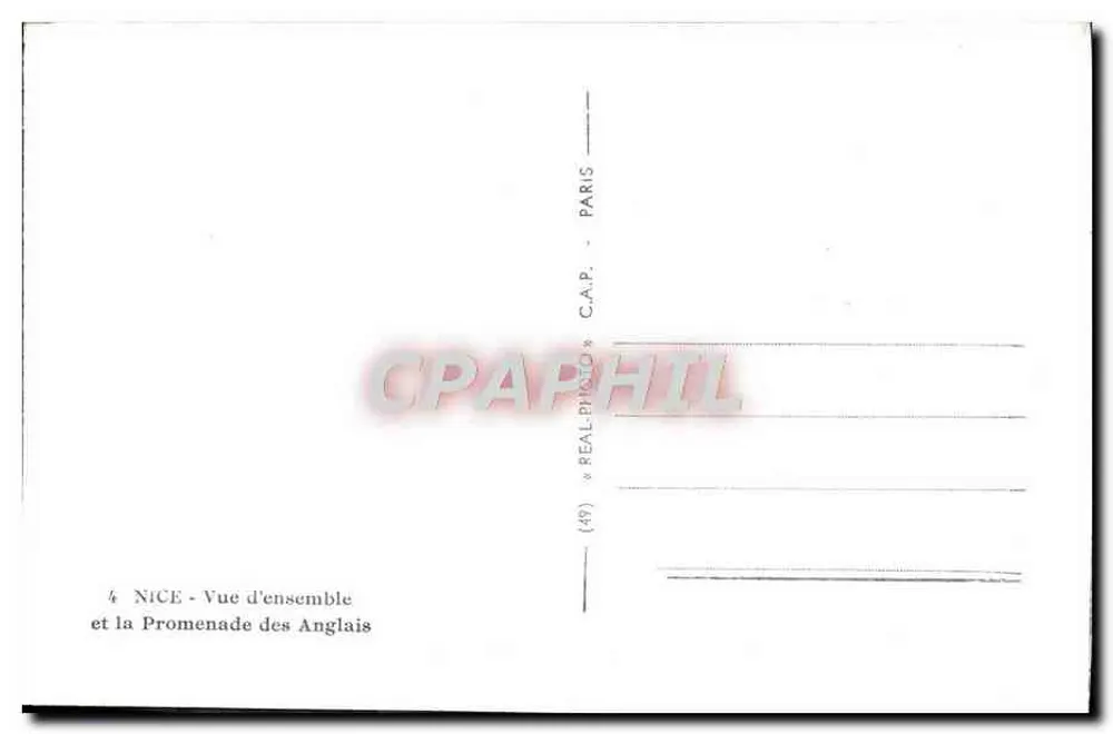 Nizza — Overzicht en de Promenade des Anglais — C.A.P. PARIS - Achterkant