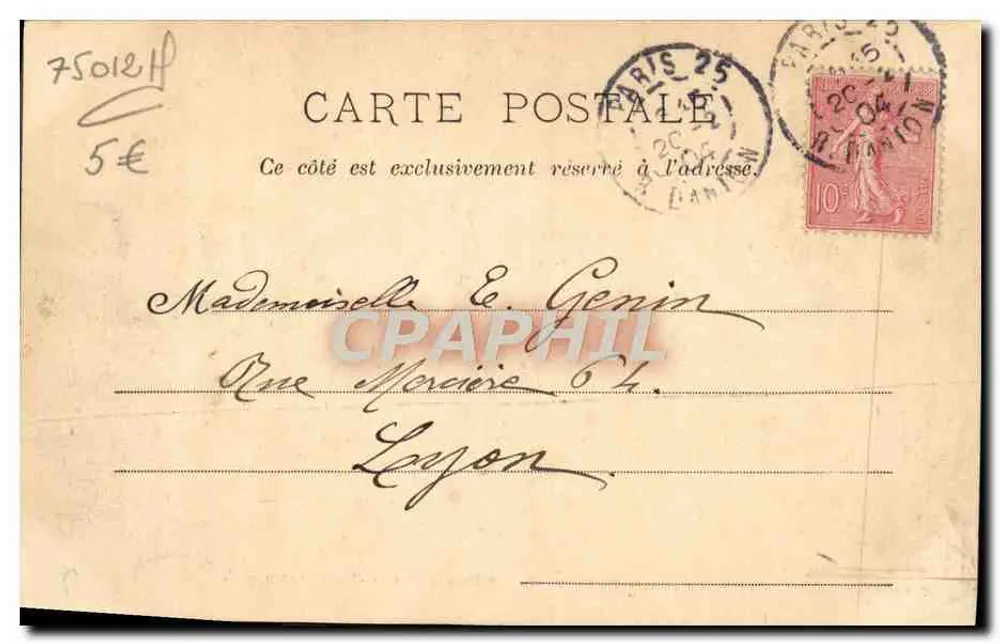Fontaine du Château-d'Eau — Place Daumesnil — P. Marmuse, Paris, n°157 - Rückseite