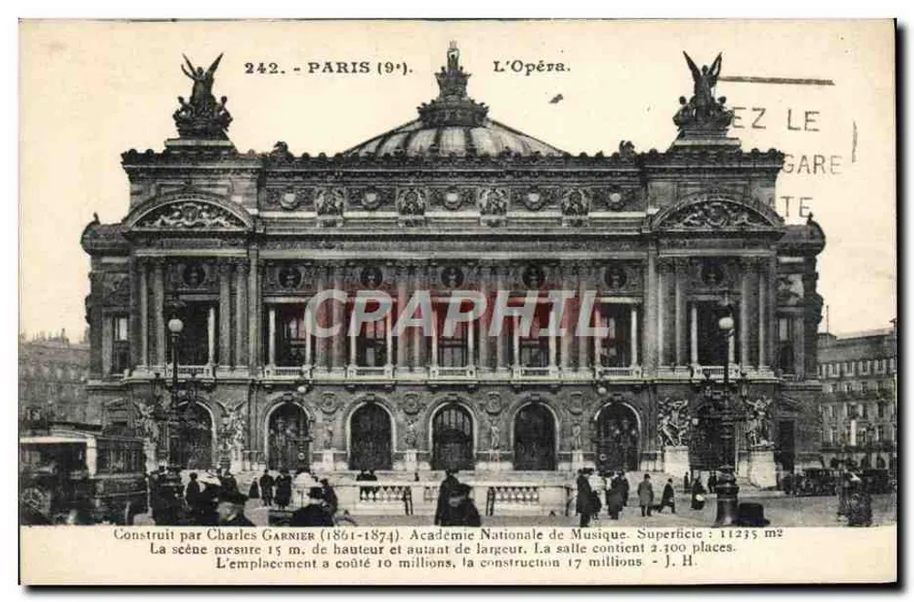 O Ópera - Paris (9e) - Editor J.H. n°242 - Frente