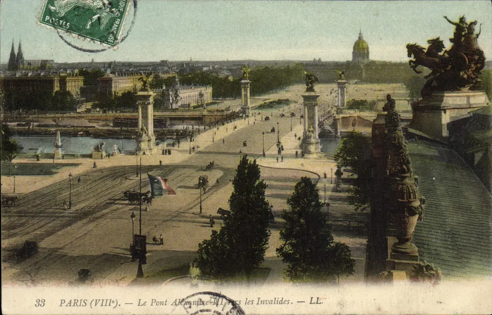 Paris (VIIIe) — O Pont Alexandre-III em direção aos Invalides — LL - Frente