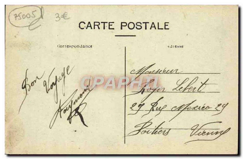 Paris (5. Arrondissement) — Ansicht der Rue Soufflot und des Panthéon — C. M. - Rückseite