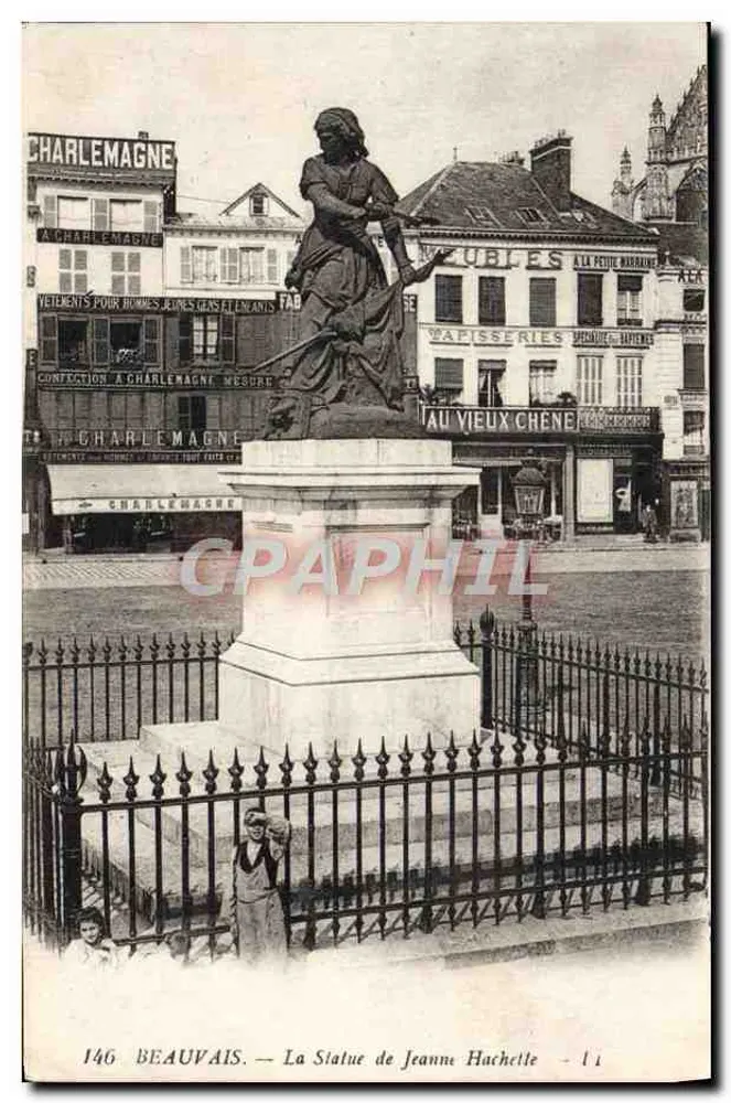 Beauvais — A Estátua de Jeanne Hachette — editor desconhecido, n° 146 - Frente