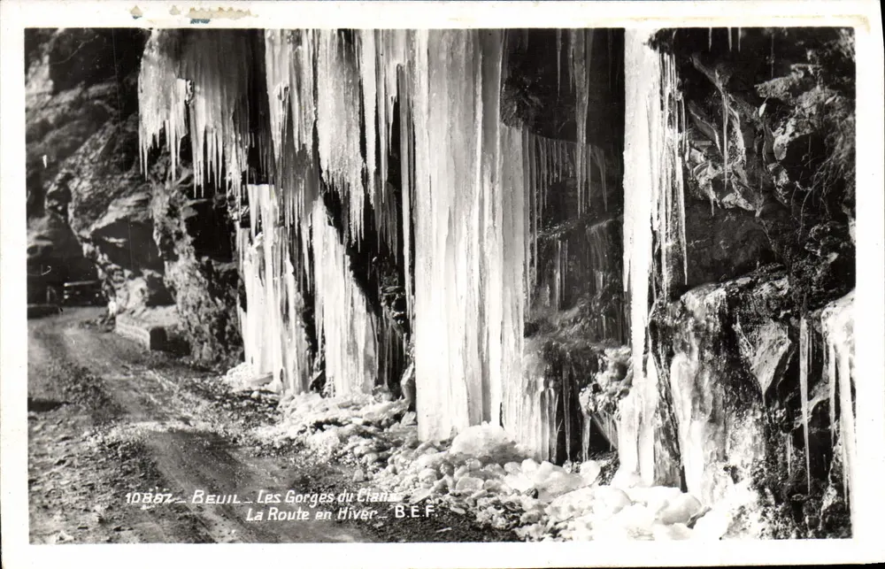 Beuil — Die Schlucht des Clana — Die Straße im Winter — B.E.F. - Vorderseite