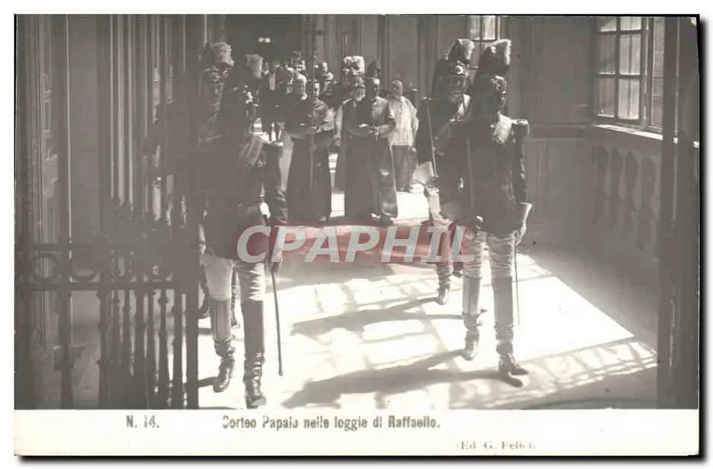 Cortejo Papal nas loggias de Raffaello — Ed. G. Felich, N. 14 - Frente
