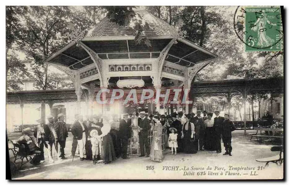 Vichy - Źródło w Parku — Wydajność 625 litrów na godzinę — LL. nr 265 - Awers