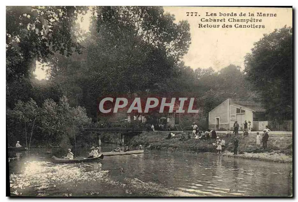 Die Ufer der Marne — Rückkehr der Kanufahrer — J. A. phot-édit. Vincennes, n° 777 - Vorderseite