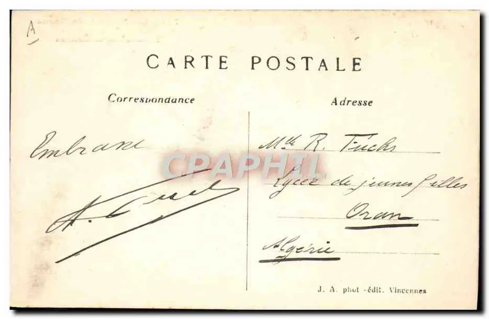 Die Ufer der Marne — Rückkehr der Kanufahrer — J. A. phot-édit. Vincennes, n° 777 - Rückseite