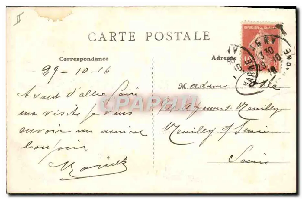 Lagny-Pomponne — In Marne — Edizione Vve Bastide n°125 - Verso