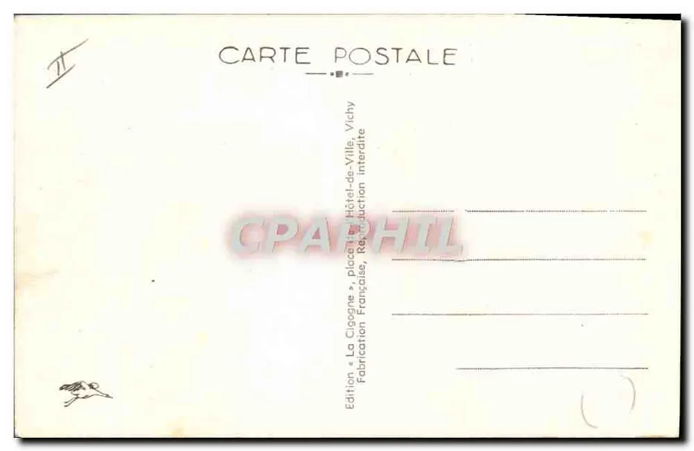 Vichy — Vereine des Nautischen Clubs und Rudervereins — Verlag La Cigogne, n° 532 - Rückseite