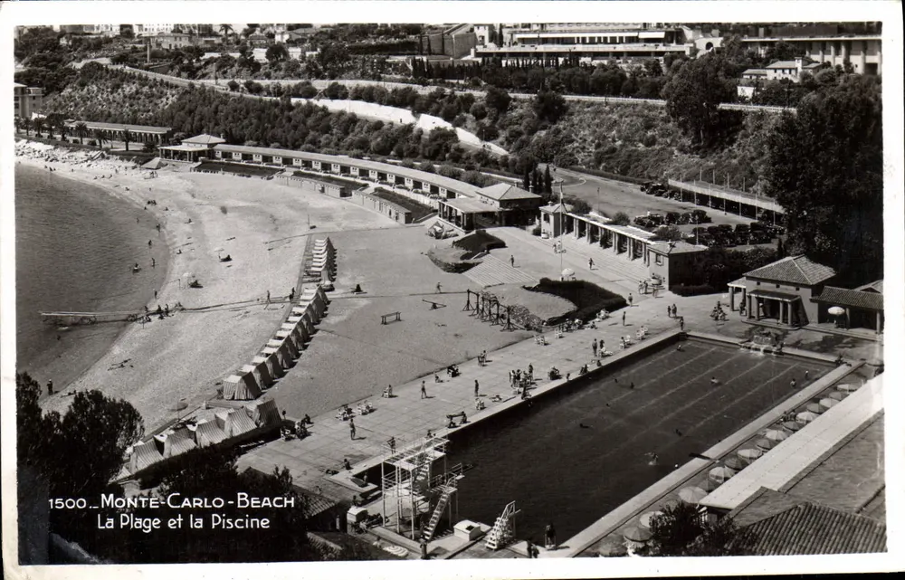 Monte-Carlo-Beach — Die Bucht und das Schwimmbad — Édition La Cigogne, St-François-de-Paule - Vorderseite