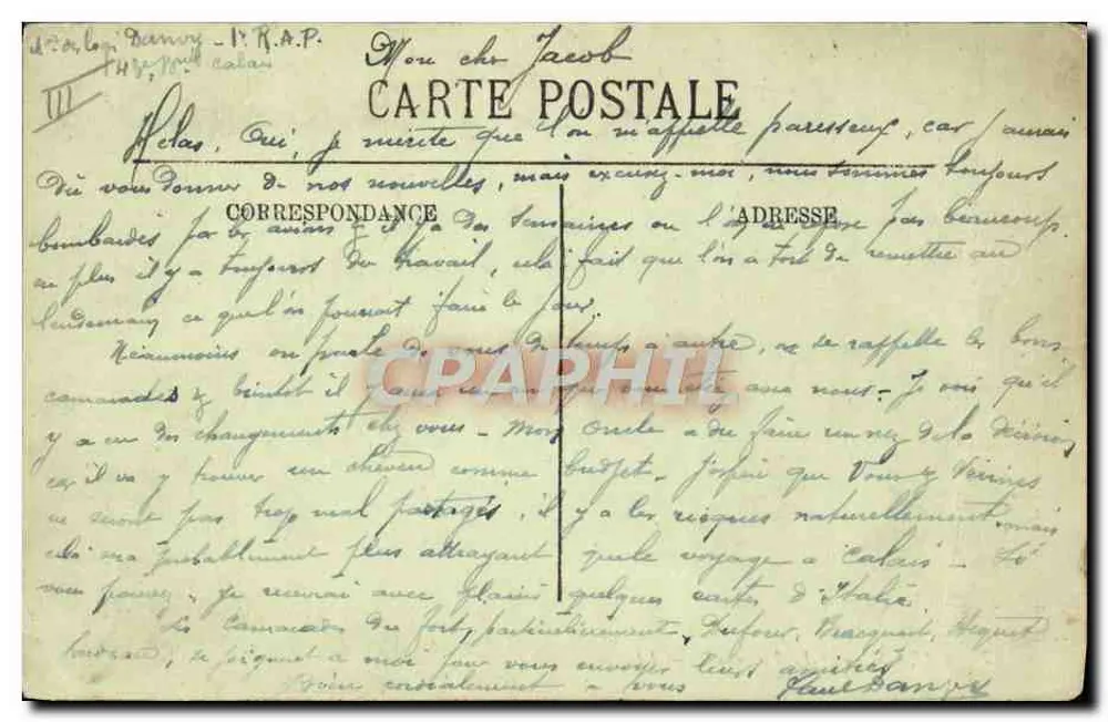 Calais — Le Victoria — LL. Éditeur LL. N° 127 - Rückseite