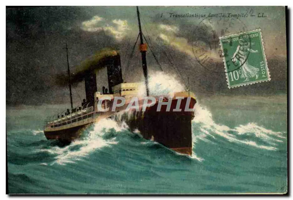 Transatlantischer Dampfer in der Sturm — LL. — Verlag LL. - Vorderseite