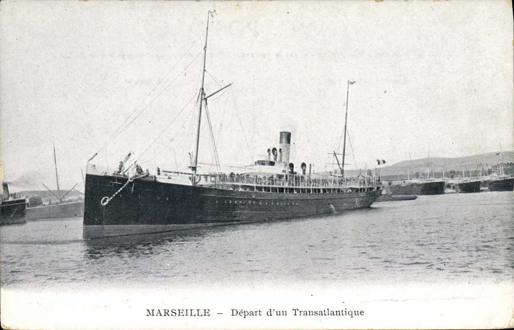 Marseille — Abfahrt eines Transatlantischen Schiffs — Verlag unbekannt, Seriennummer nicht sichtbar - Vorderseite