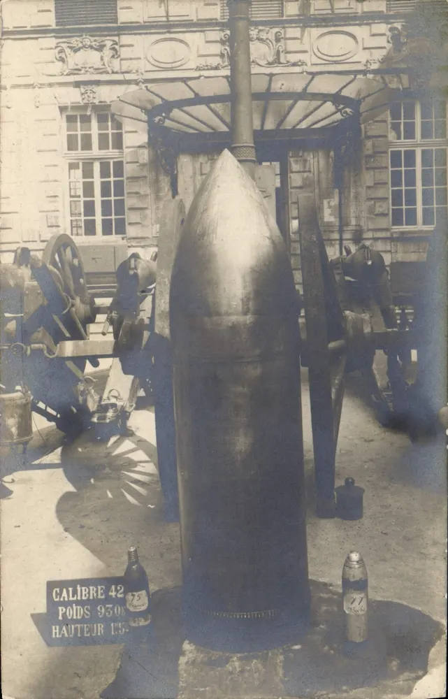 Bateria marítima destruída — Forte de Verdun — Carta postal militar - Frente
