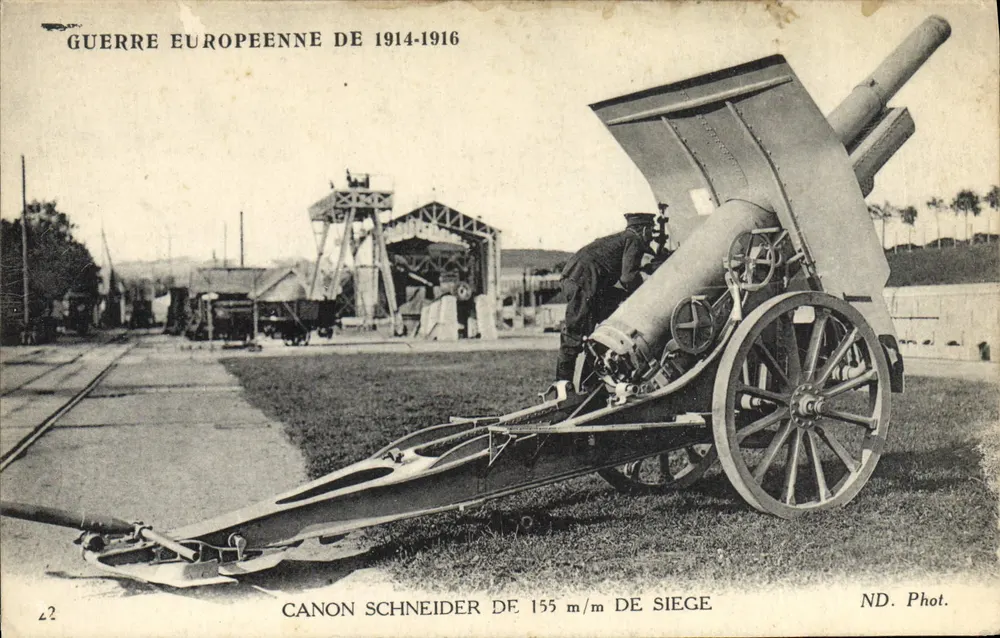 155 mm Feldkanone Schneider — Europäischer Krieg 1914-1916 — ND. Fotografie - Vorderseite