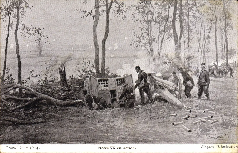 Nossa 75 em ação — 1914 — segundo a Illustration - Frente