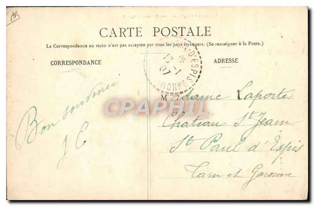 Tipo de Bethmalaise, perto de Castillon — L'Ariège Pittoresque — Faure e seus filhos, fot. editores, St-Cirons e Foix (Ariège) - Verso