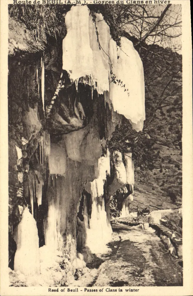 Gorges du Cians im Winter — Straße nach Beuil (A.-M.) — J. Gilletta et Cie, Nizza - Vorderseite
