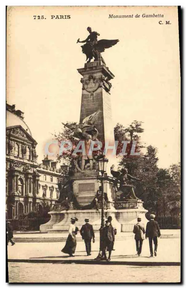 Monumento de Gambetta — Paris — C.M. n°725 - Frente