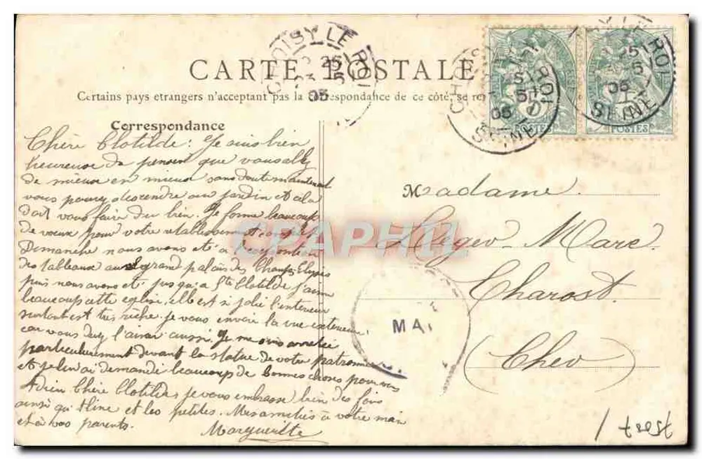 Paris — Igreja Santa Clotilde — E. Po. Paris, n° 151 - Verso