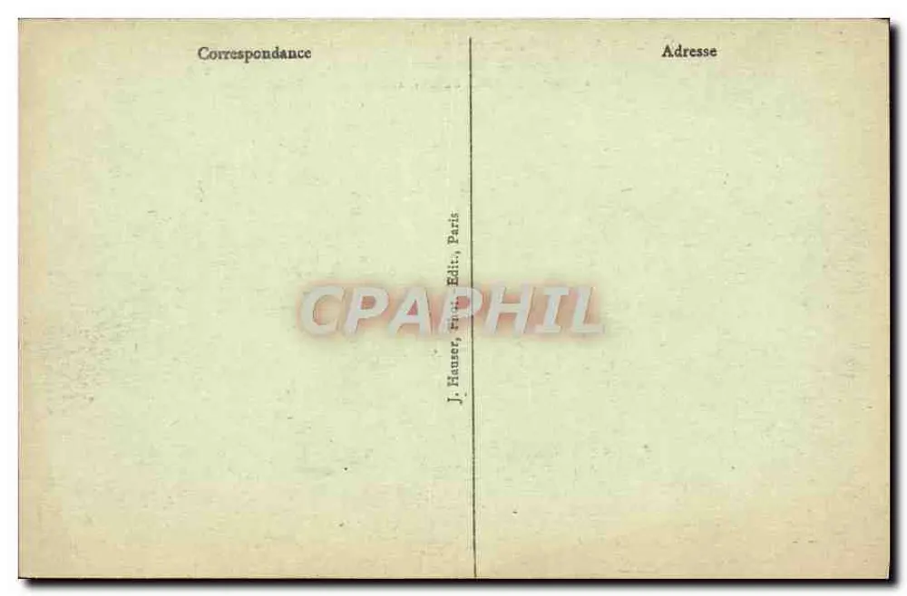 Paris (1. & 9.) - Avenue de l'Opéra und Place du Théâtre-Français — Fontaine de Carrier-Belleuse und Moreau — J. H. - Rückseite