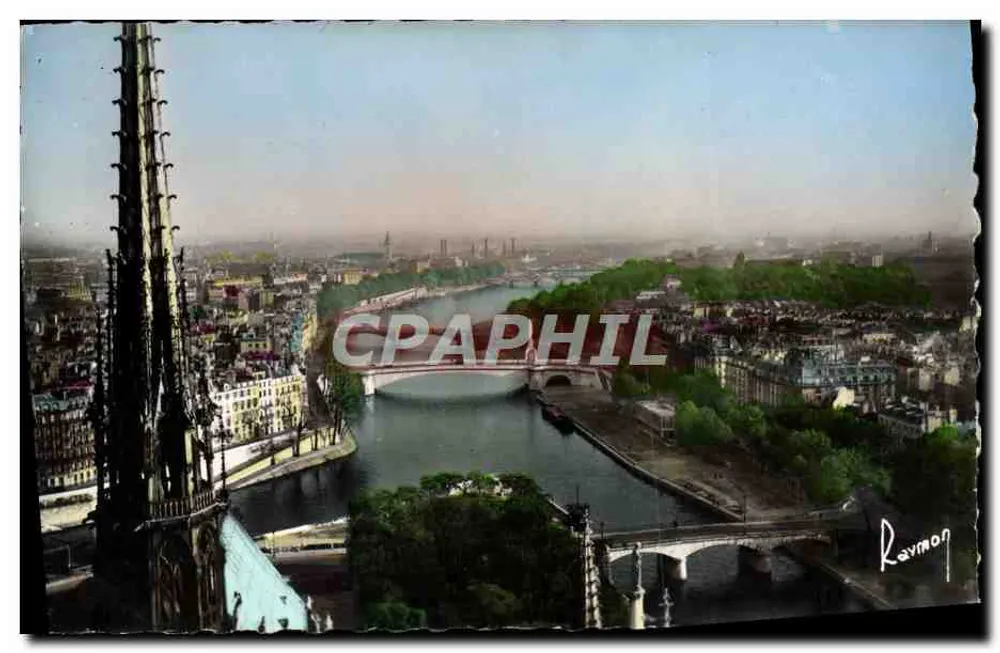 Die Turmspitze von Notre-Dame und die Kurven der Seine — Bilder von PARIS, n°37 — Verlag: M. JOHANN, 126, rue Beaurepaire, Paris - Vorderseite