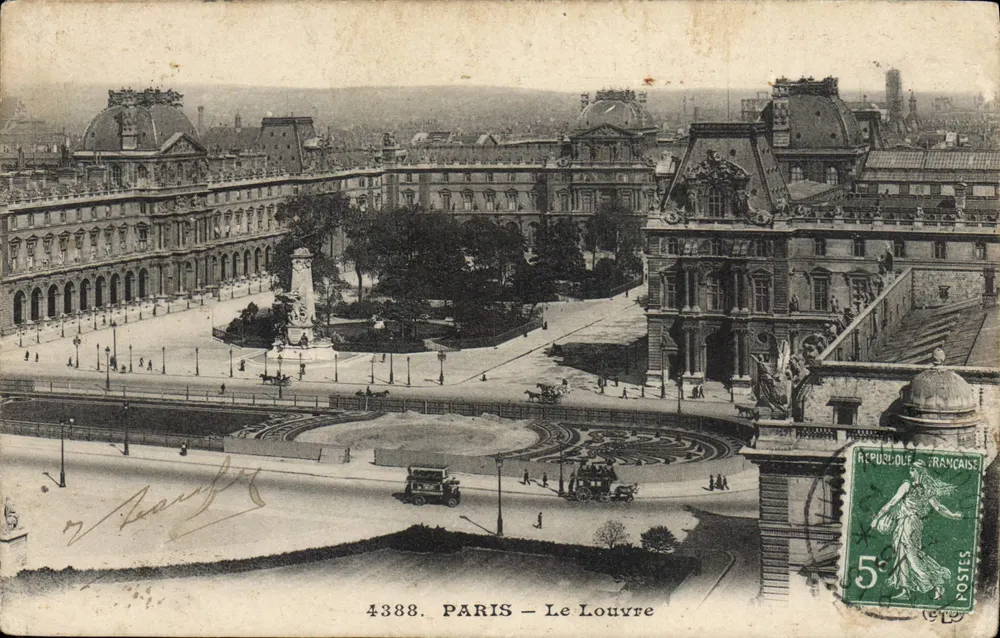Paris – O Louvre — vista do jardim das Tuileries — editor anônimo, n° 4388 - Frente