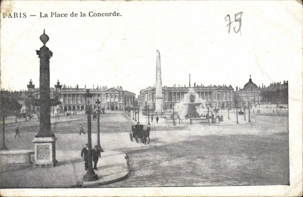 PARIS — A Praça da Concórdia. — Editor não identificado, n° de série 95 - Frente