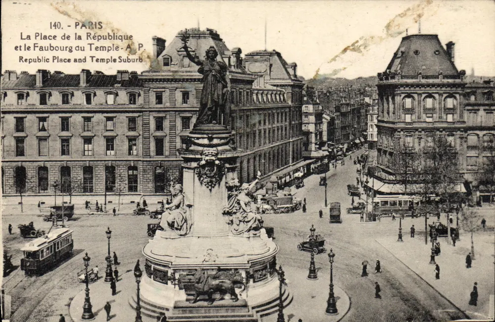Praça da República — Paris — A.P. editor, n° 140 - Frente