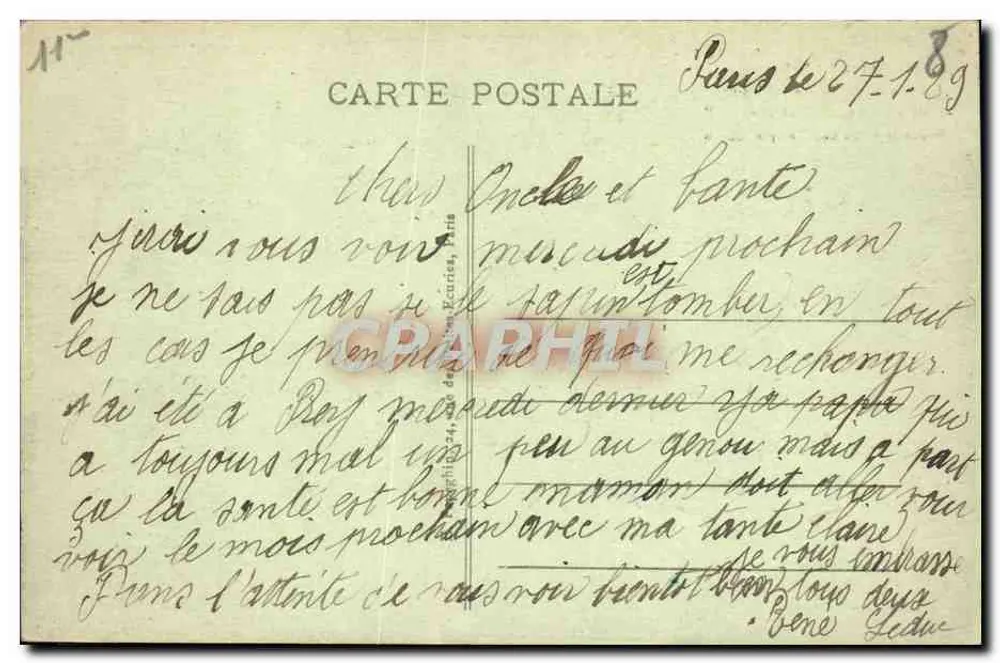 Praça da República — Paris — A.P. editor, n° 140 - Verso