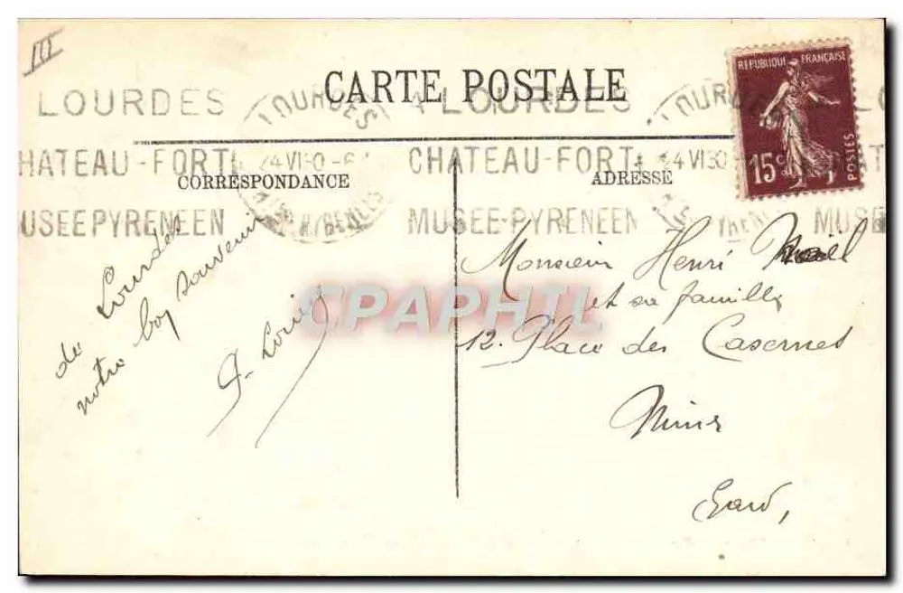 Eucharistischer Kongress Lourdes 1914 — Ankunft von Eminenz des Kardinal-Legaten - Rückseite