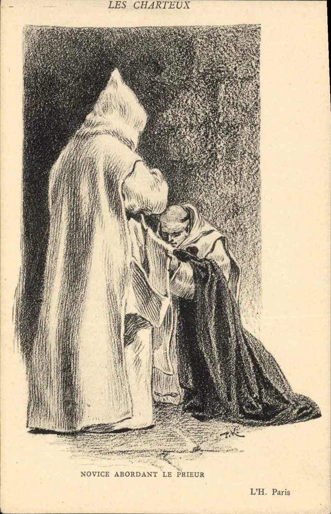 Novize, der dem Prior entgegengeht — Die Kartäuser — L'H. Paris - Vorderseite
