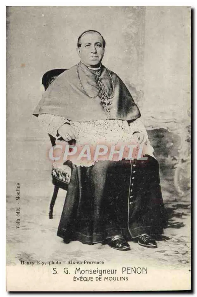 S. G. Monseigneur PENON — Bischof von Moulins — Henry Ely, Foto - Aix-en-Provence - Vorderseite