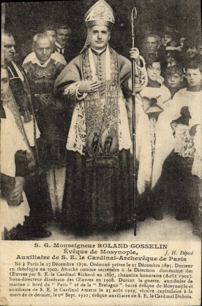 Monseigneur Roland Gosselin — Bischof von Mosynople — J. H. Déposé - Vorderseite
