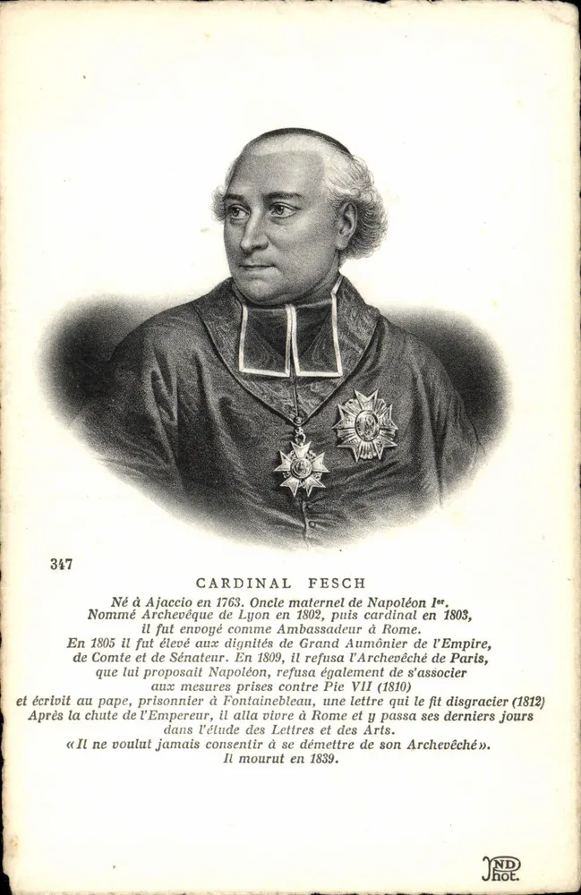 Kardinal Fesch — Kupferstich — JND Hot. n°347 - Vorderseite