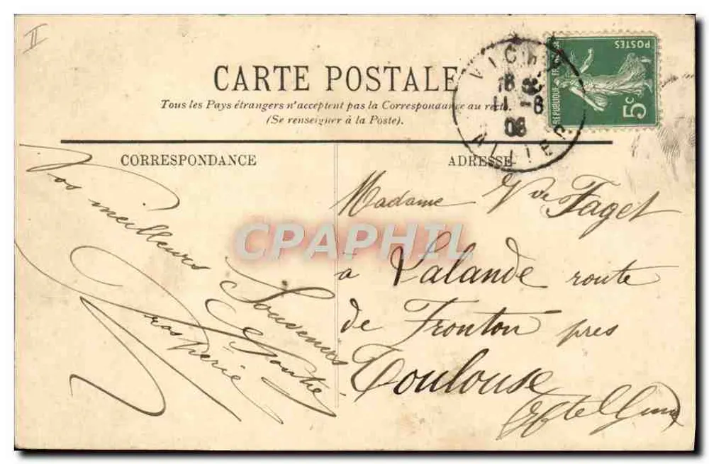 Vichy - A Fonte do Hospital — LL. — n° 223 - Verso