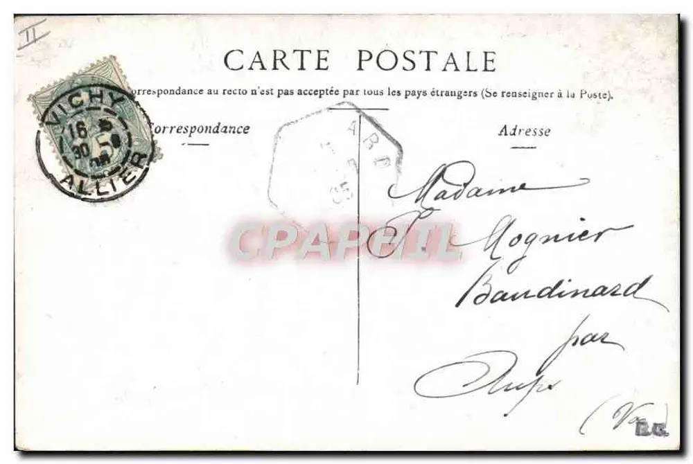 Vichy — Palácio das Fontes das Senhoras — Staerck, Paris - Verso