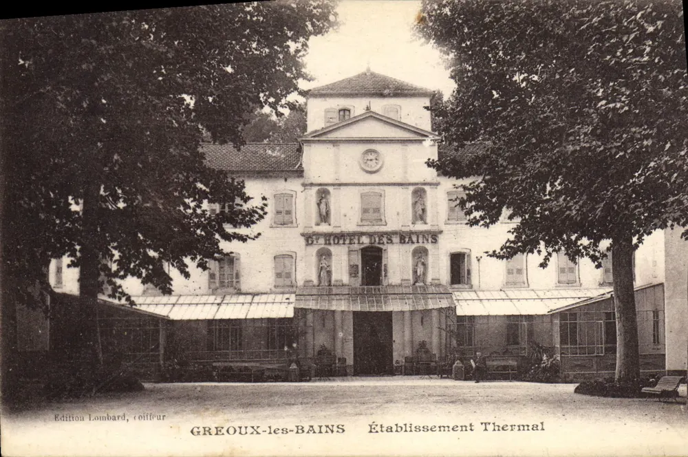 GREOUX-les-BAINS — Hotel dos Banhos, Estabelecimento Termal — Edição Lombard, cabeleireiro - Frente