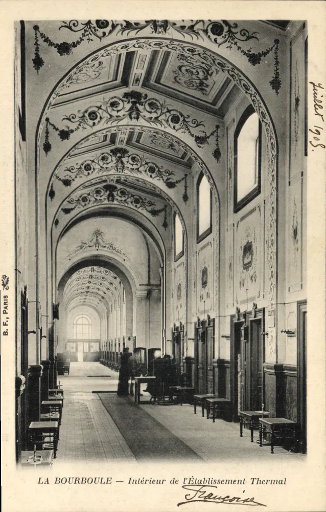 La Bourboule — Interior do Estabelecimento Termal — B.F. Paris - Frente