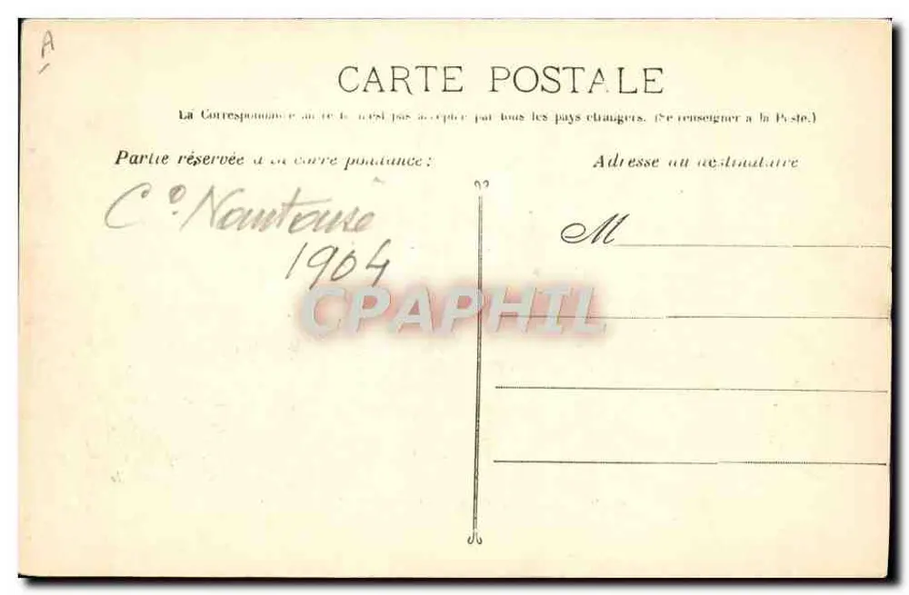Correio Postal "Italia" — navio a vapor — Guenae fot. Marselha, n°536 - Verso