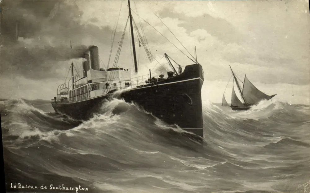 Das Boot von Southampton — maritime Zeichnung — Universal Postal Union - Vorderseite