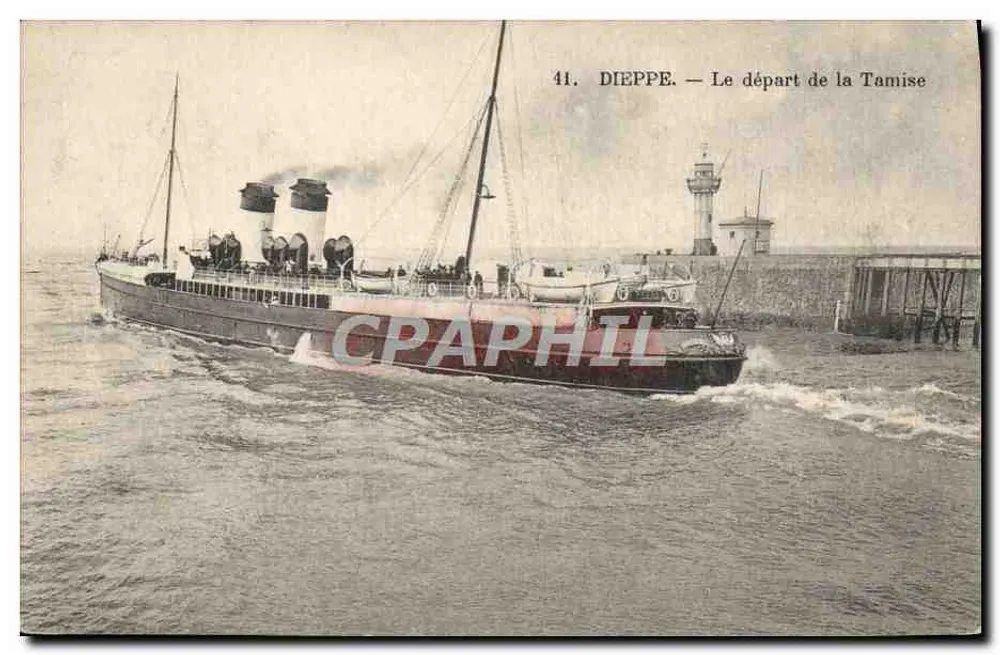 Dieppe — Ansicht des Abfahrts der Themse — n°41 - Vorderseite